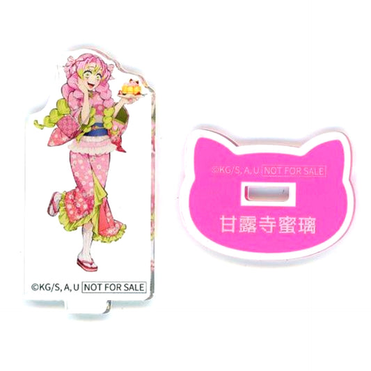 Mitsuri Kanroji Mini Acrylic Stand Demon Slayer: Kimetsu no Yaiba Namja Town: Ikoi no Sato Meguri Mini Game: Karakuri Doll Yoriichi Type Zero Combat Training! Muichiro Tokito / Mitsuri Full-Belly Happy Roulette A-4 Prize [USED]