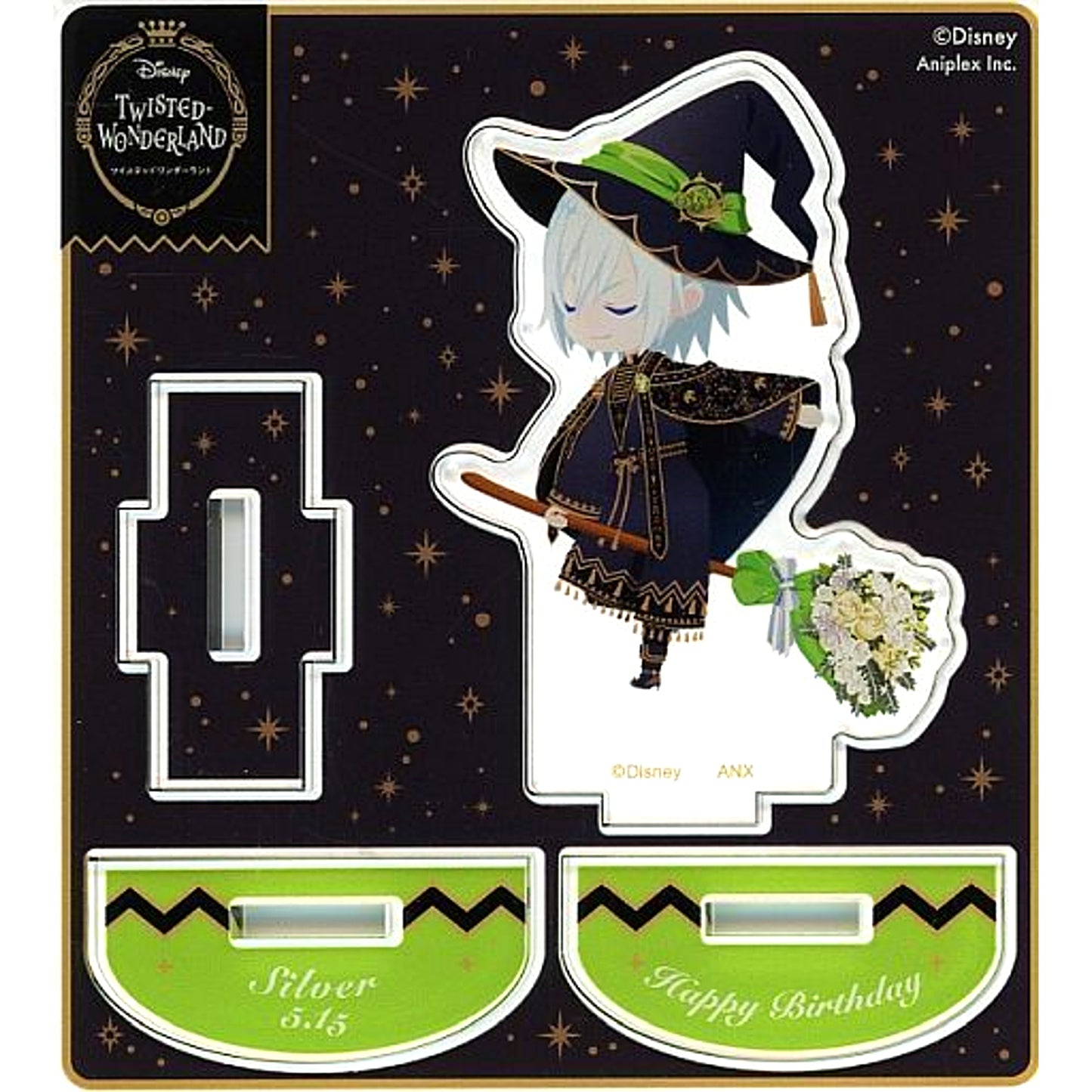 Silver Broom Birthday Ver. Mini Acrylic Stand Disney Twisted-Wonderland Silver Birthday Memorial Goods [USED]