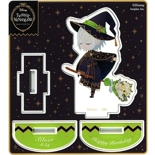 Silver Broom Birthday Ver. Mini Acrylic Stand Disney Twisted-Wonderland Silver Birthday Memorial Goods [USED]