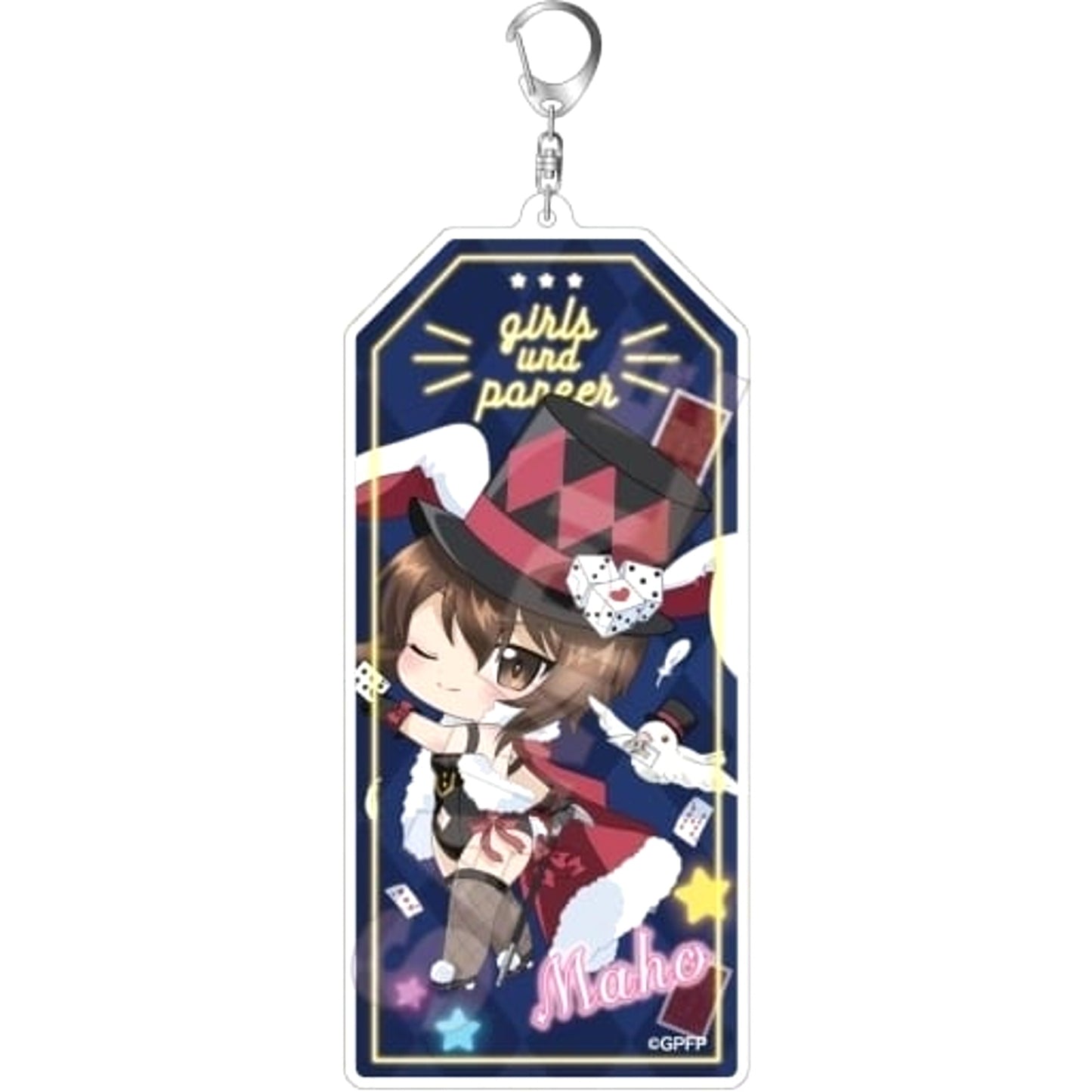 Girls und Panzer das Finale Maho Nishizumi Mochikko Casino Acrylic Keychain Big Keychains [USED]