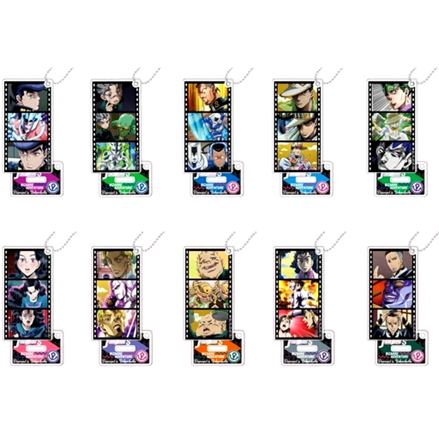 Set of 10 Famous Scene Acrylic Stand Keychain JoJo's Bizarre Adventure Part 4 Diamond is Unbreakable [USED]