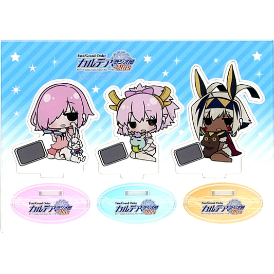 Mash Kyrielight and Elizabeth Bathory and Nitocris Pajama Ver. Fate/Grand Order Chaldea Radio Station Plus Acrylic Stand Set [USED]