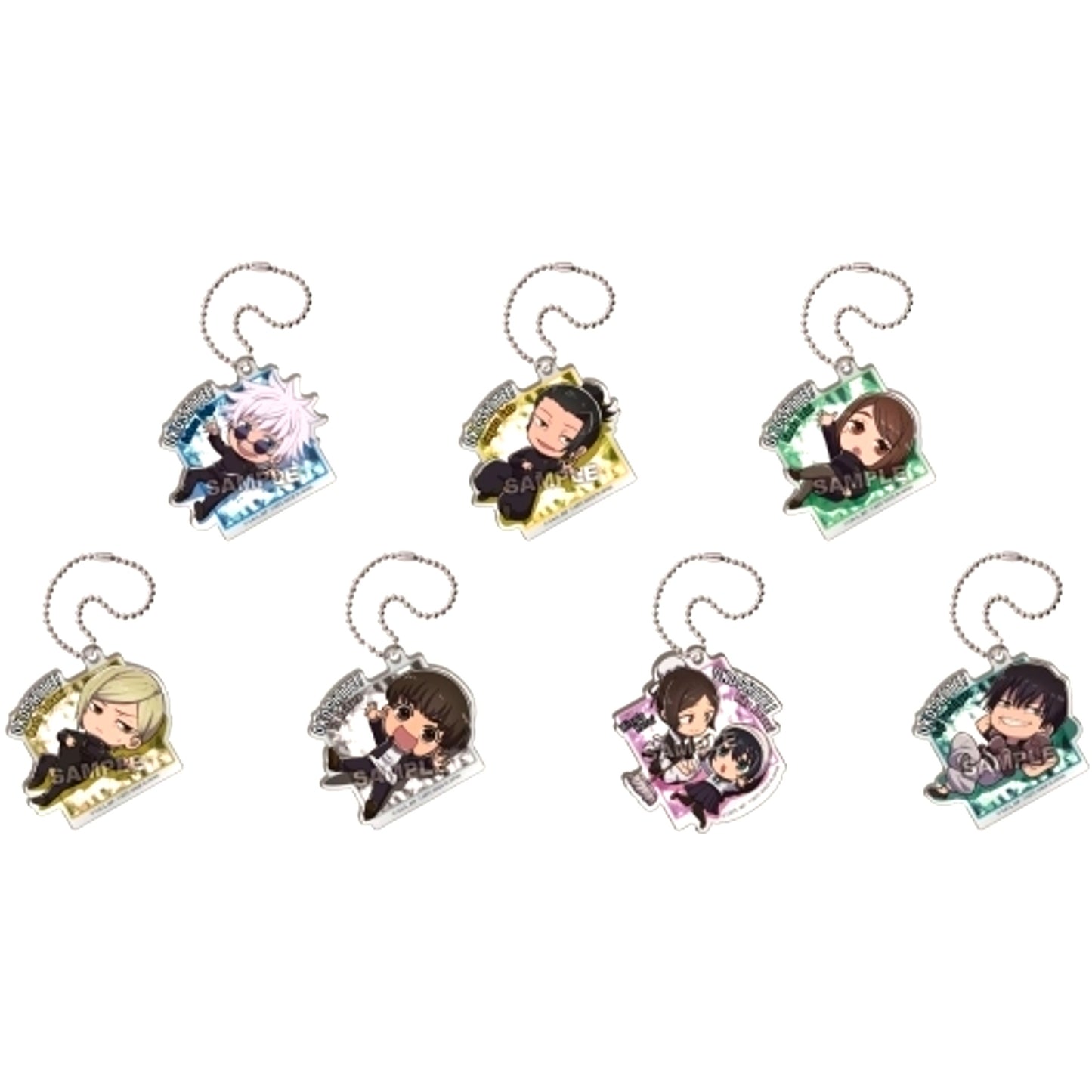 Set of 7 Jujutsu Kaisen Hidden Inventory Premature Death Okoshite! Defo Acrylic Keychain [USED]