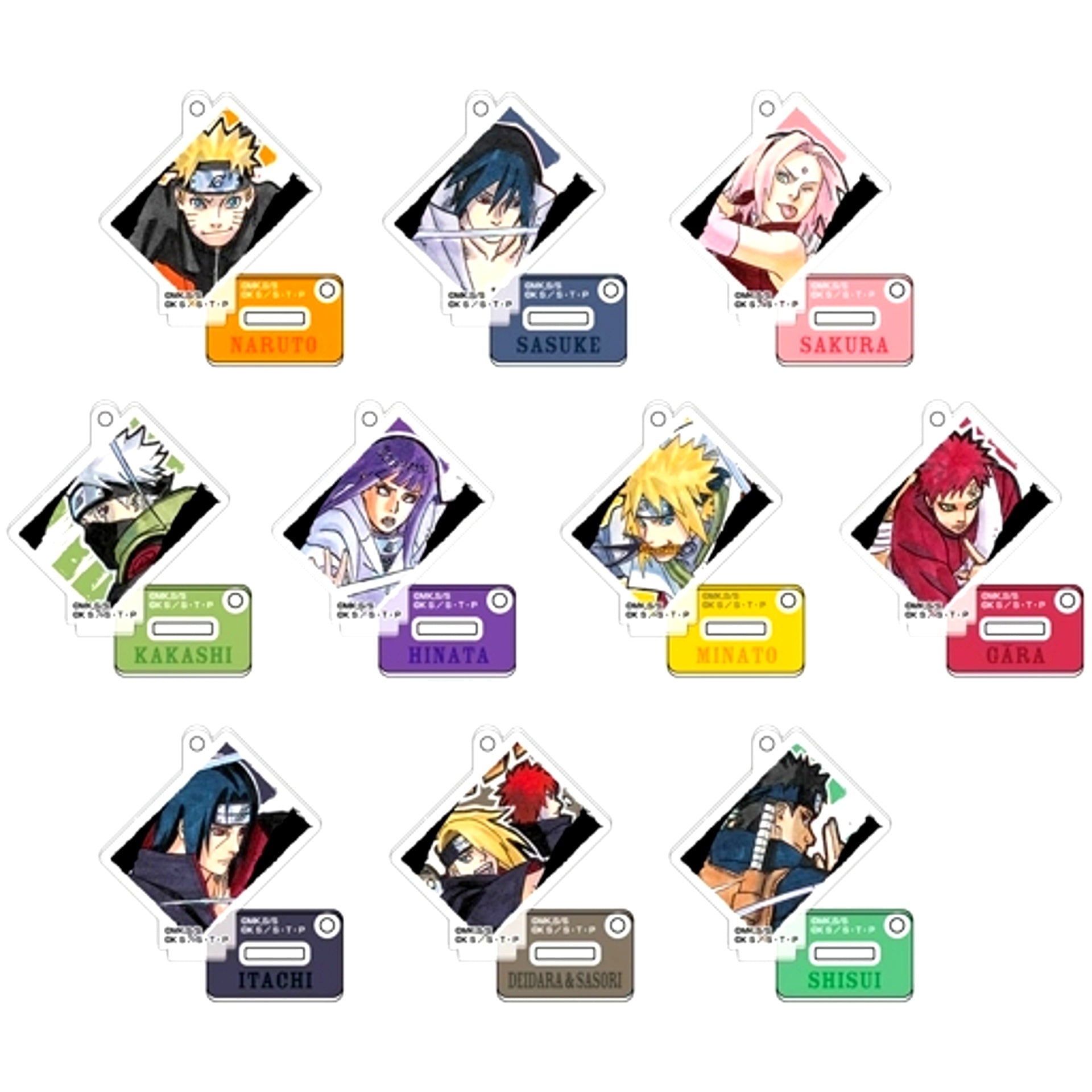 Set of 10 Stand Mini Acrylic Keychain Naruto Shippuden [USED]