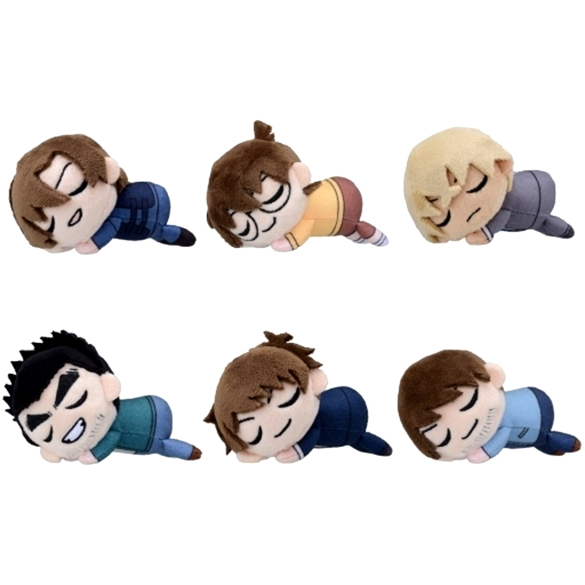 Set of 6 Detective Conan Oyasumi Plush Petit Vol.3 [USED]