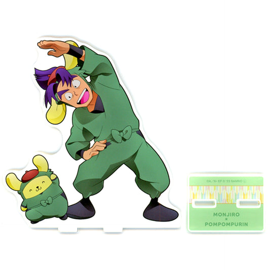 Monjiro Shioe x Pompompurin Nintama Rantaro x Sanrio Characters Illustration BIG Acrylic Stand [USED]