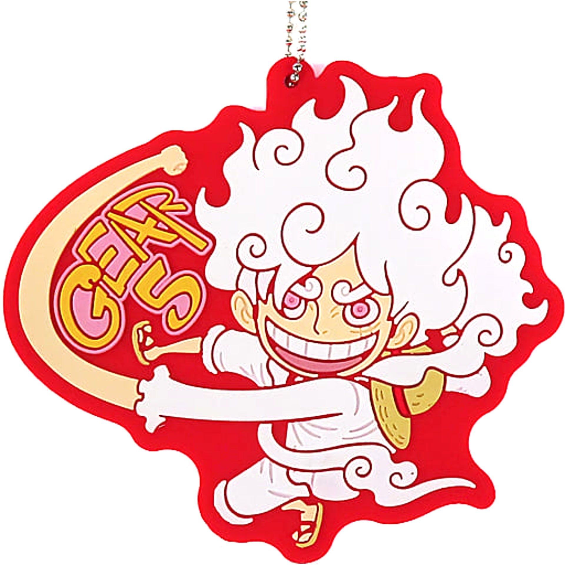 One Piece Monkey D. Luffy Gear 5 Red Ichiban Kuji Beyond The Level Rubber Mascot Collection Prize H Keychains [USED]