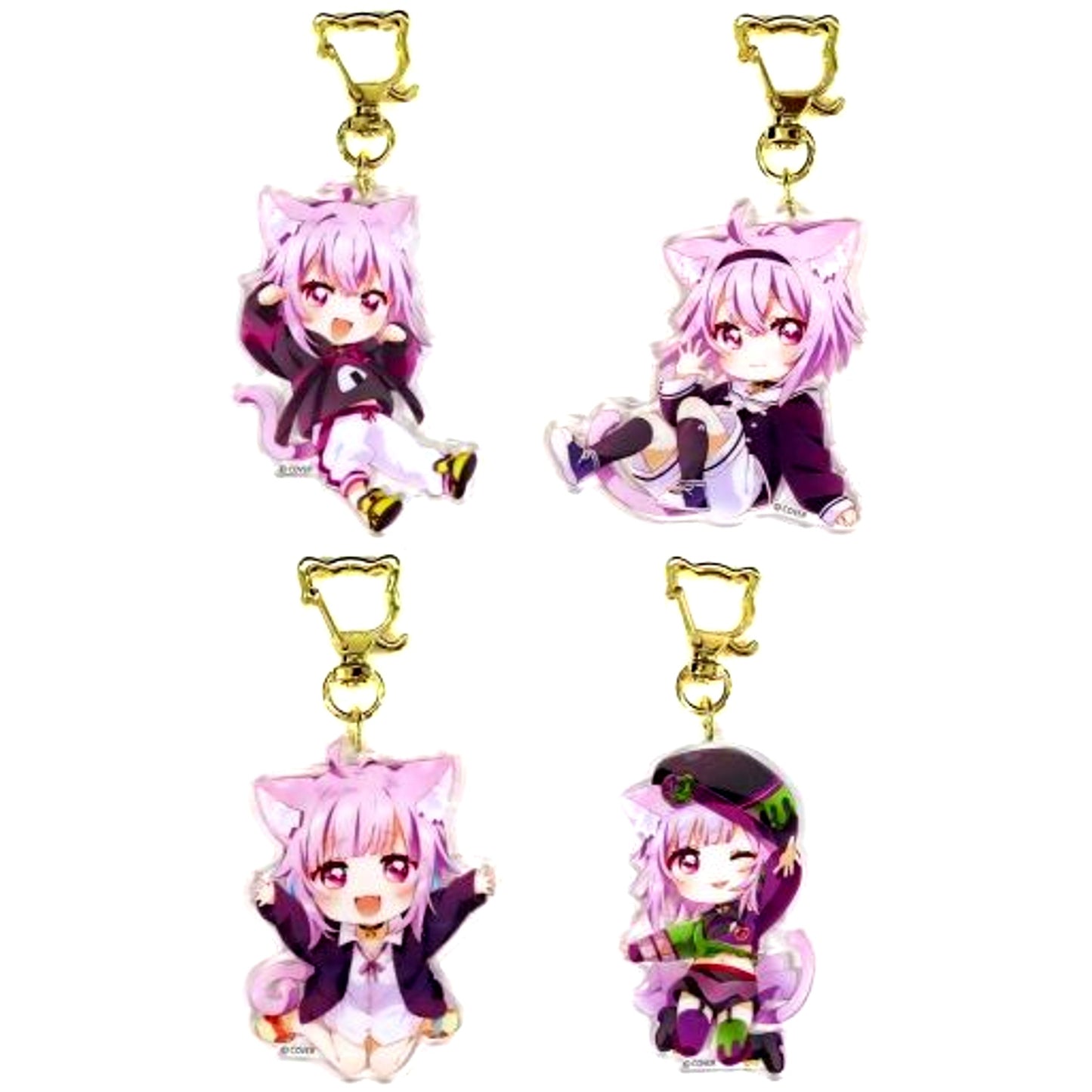 Set of 4 Nekomata Okayu hololive Random Acrylic Keychain Birthday Anniversary 2023 [USED]