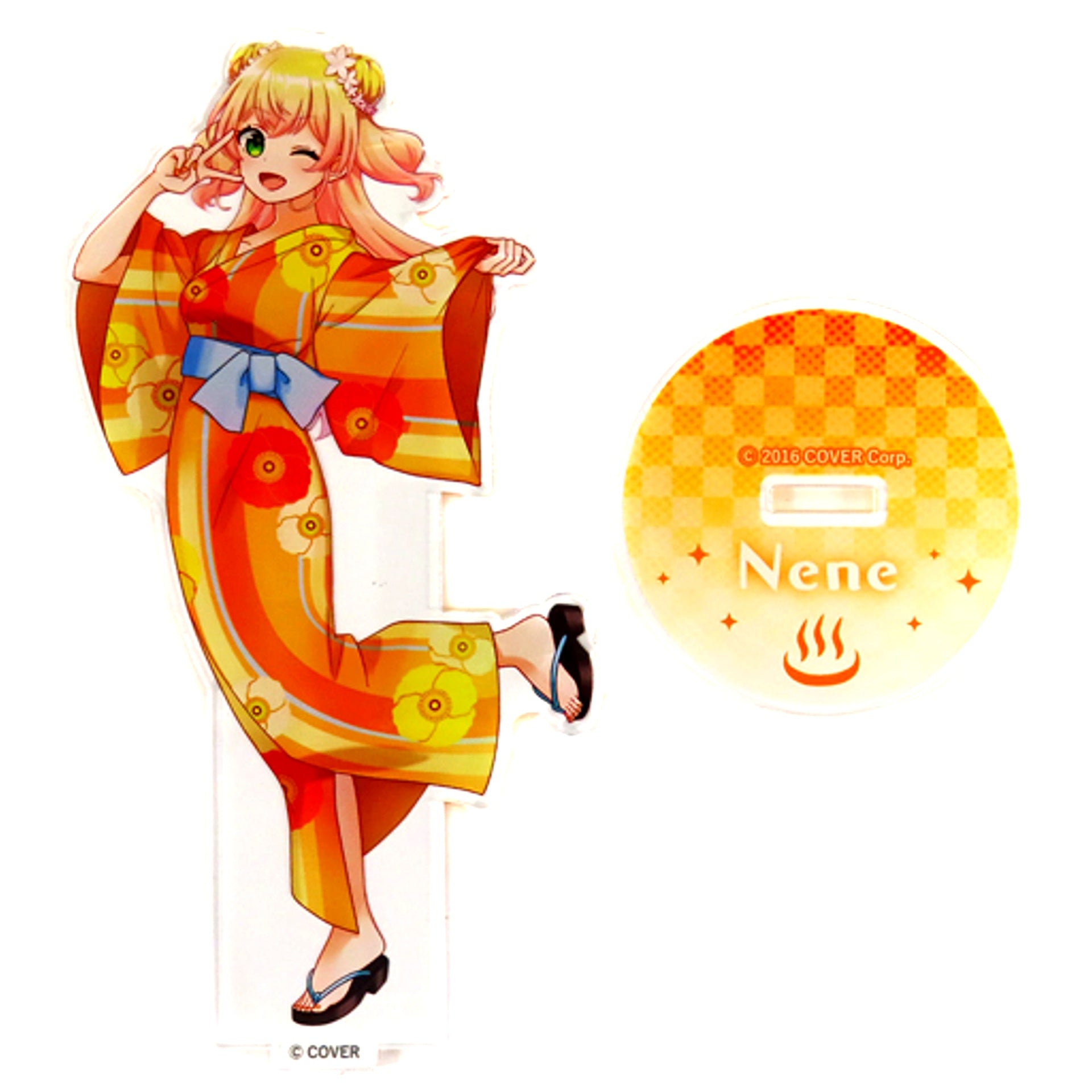 Momosuzu Nene Yukata Ver. VTuber Hololive x Gokurakuyu RAKU SPA Collaboration 3rd Furo Life Life-sized Acrylic Stand [USED]