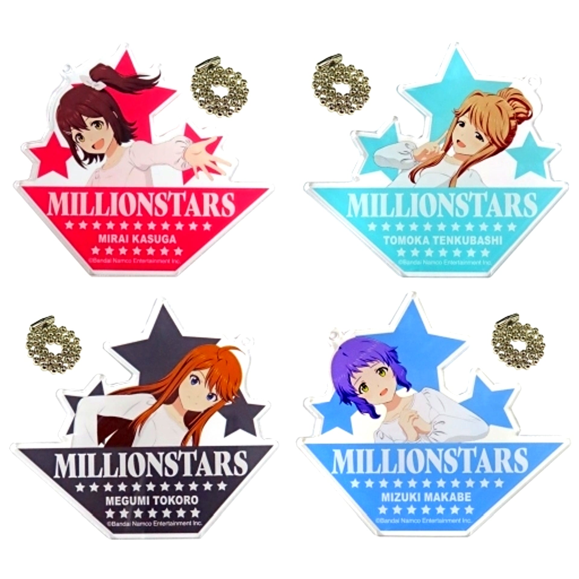 Set of 4 The Idolmaster Million Live! Act-1 Theater Advance Screening Acrylic Keychain Vol.1 [USED]