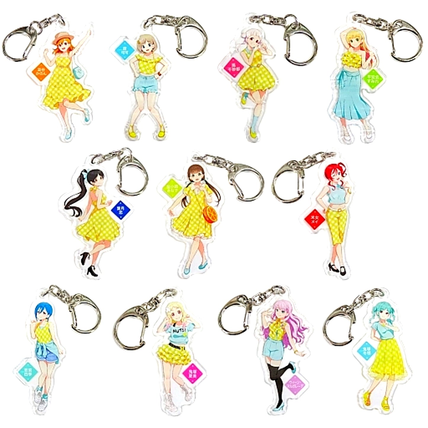 Set of 11 Love Live! Superstar!! x NewDays 2nd Acrylic Keychain [USED]