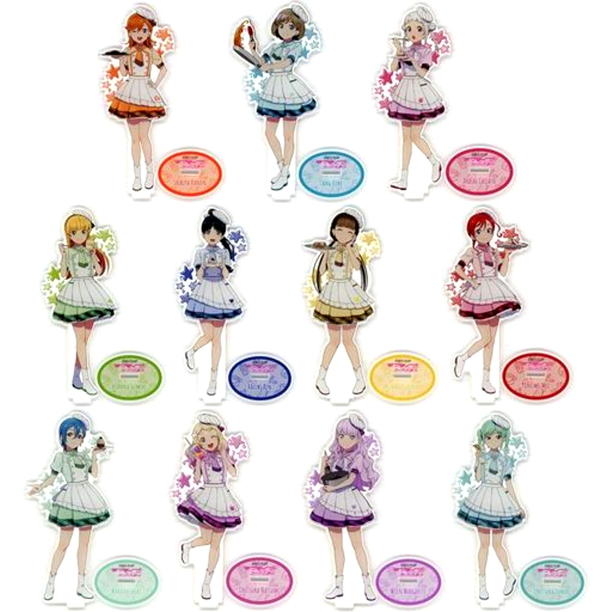 Set of 11 Acrylic Stand Love Live! Superstar!! x cookpadLive cafe Yuigaoka Festival Vol.2 [USED]