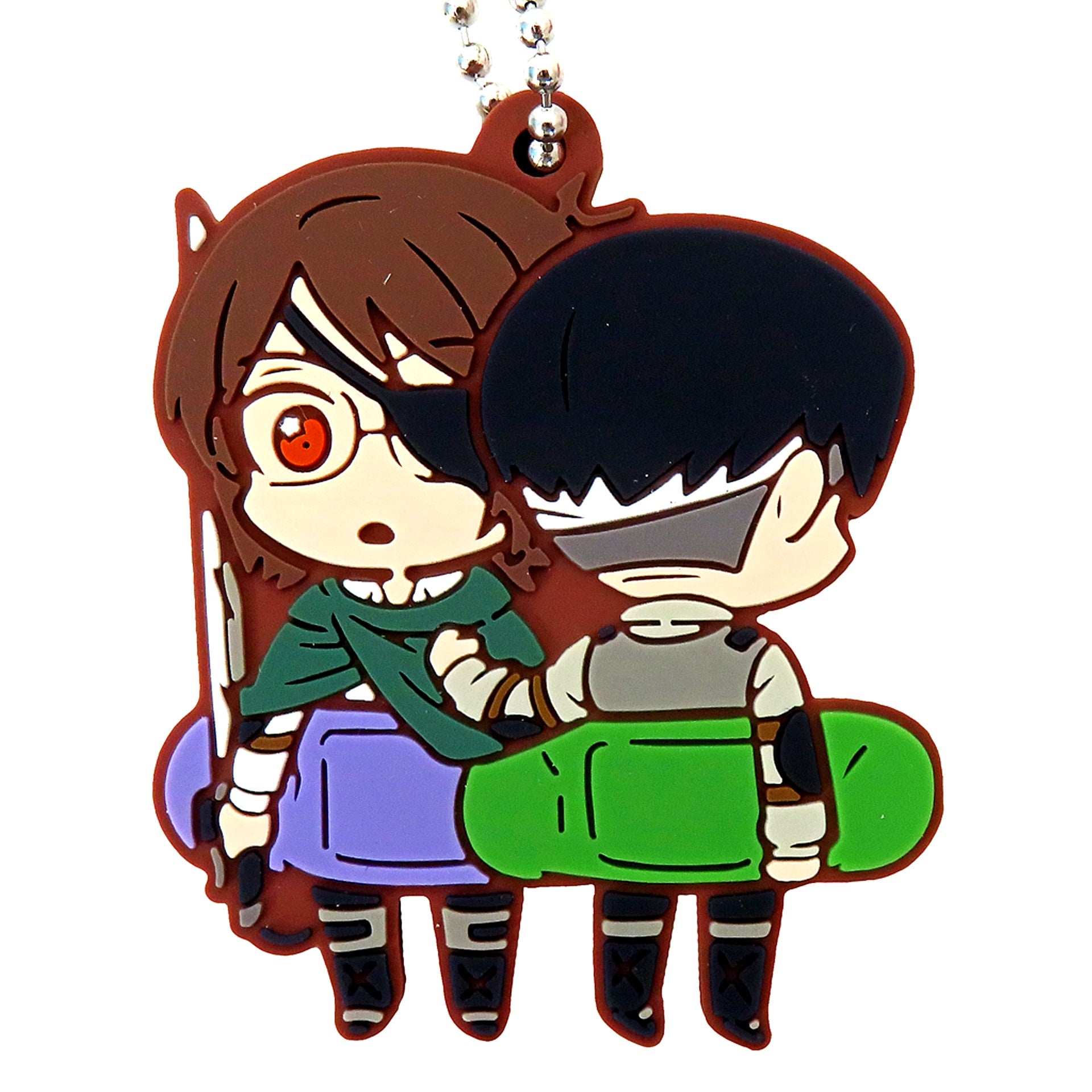 Hange Zoe Levi Ackerman Attack on Titan Chara Banchoko Rubber Mascot [USED]