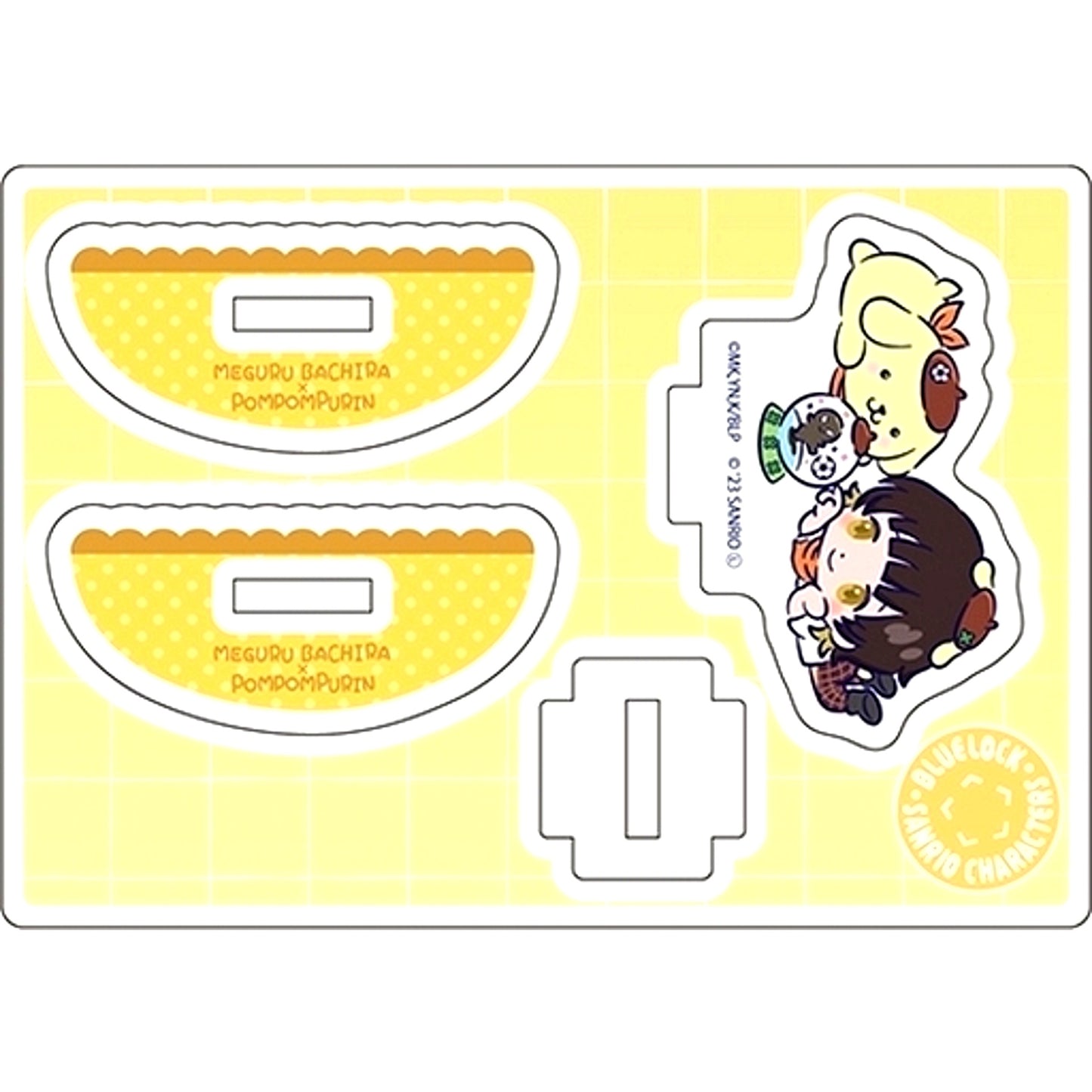 Meguru Bachira x Pompompurin 02. Mini Character Illustration Bobble Acrylic Stand Blue Lock x Sanrio Characters [USED]