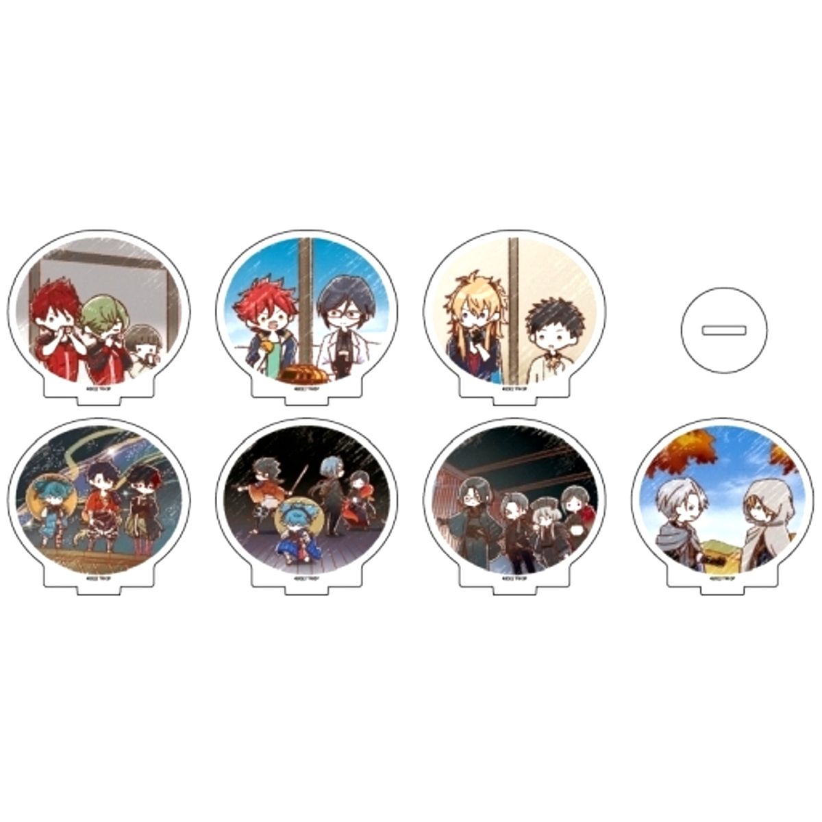 Set of 7 Toku: Touken Ranbu Hanamaru Setsugetsuka Acrylic Petit Stand 02 Graph Art Illustration [USED]