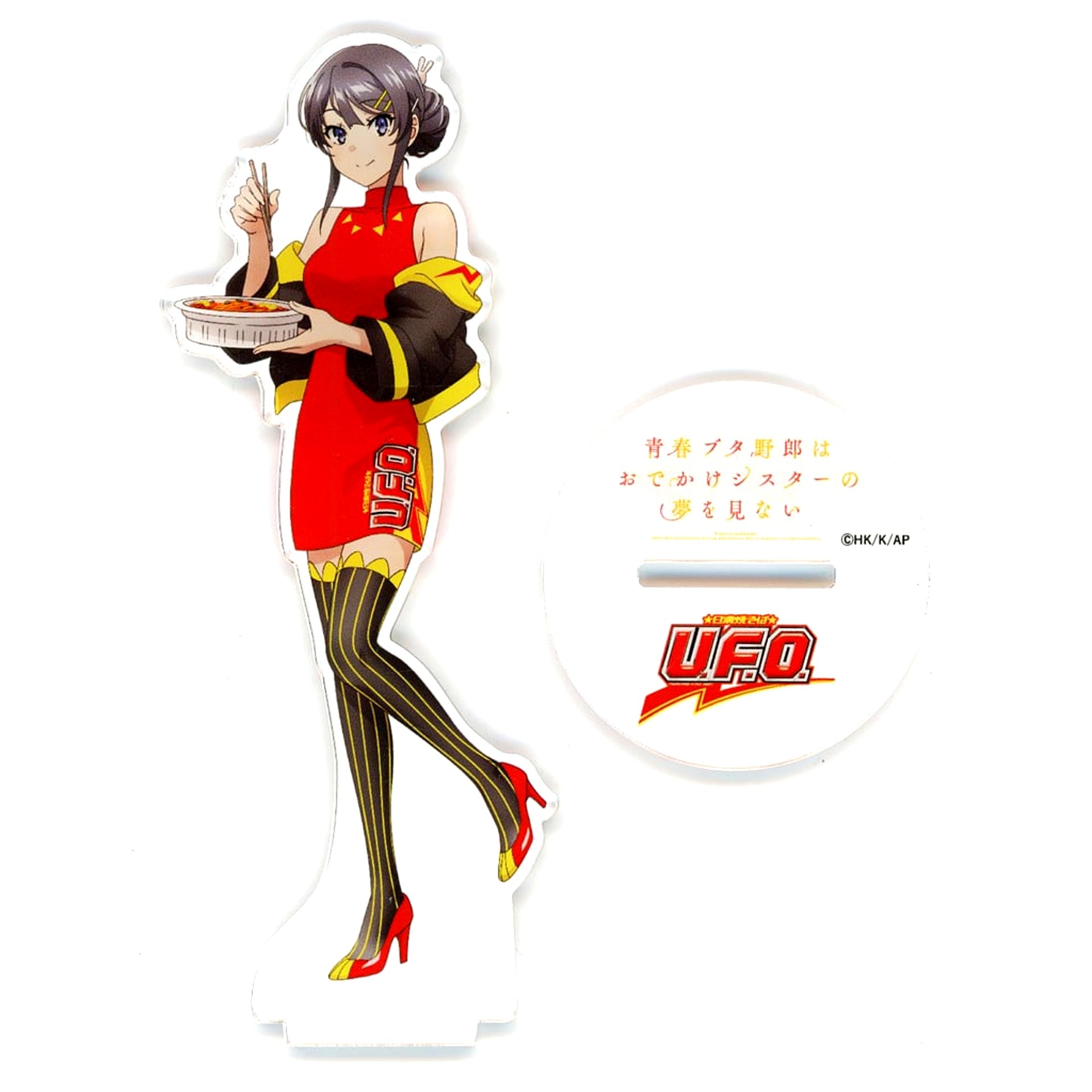 Mai Sakurajima China Dress Acrylic Stand Nissin Yakisoba U.F.O. x Rascal Does Not Dream of a Sister Venturing Out [USED]
