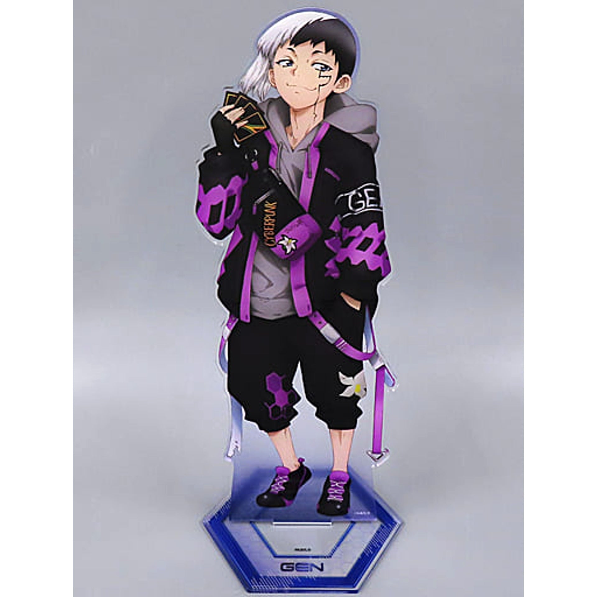 Dr. STONE Gen Asagiri Big Acrylic Stand Cyberpunk Dream Button Badge Dream Prize Buttons [USED]