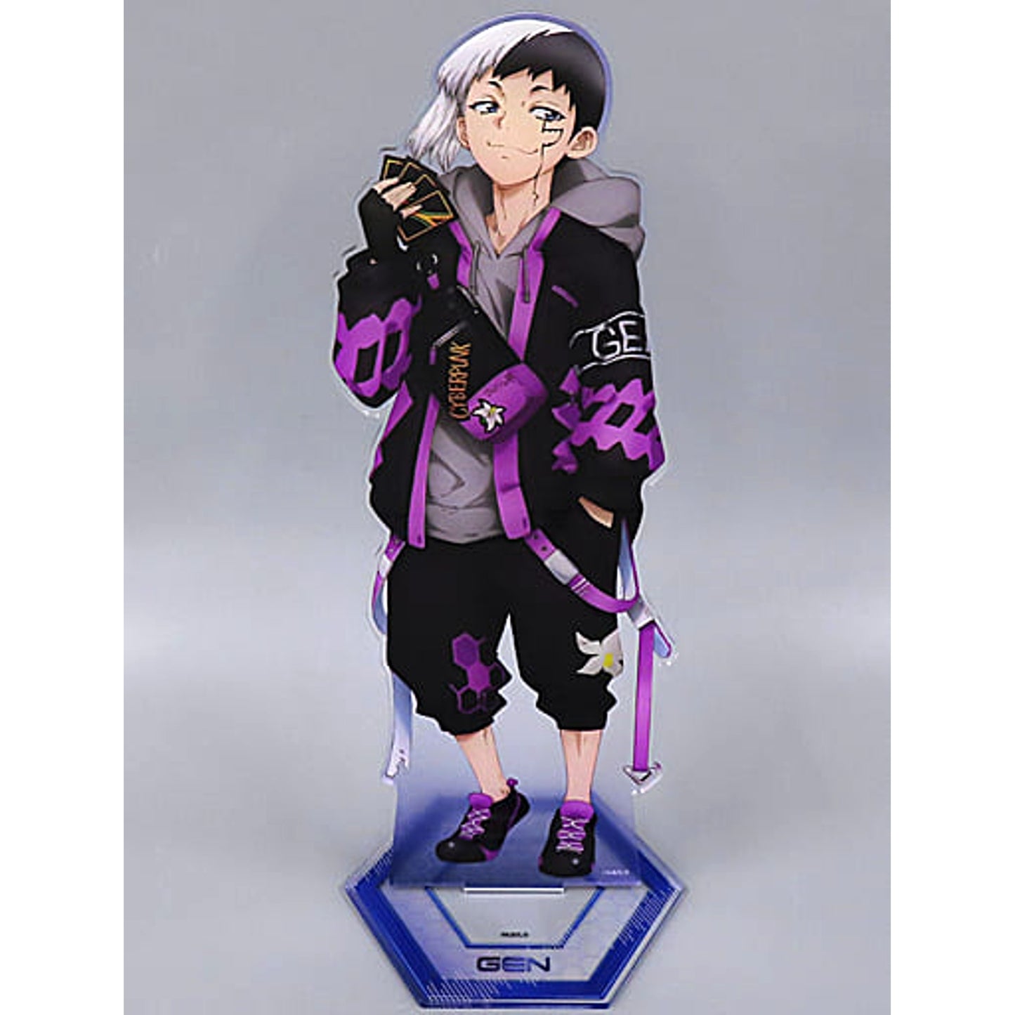 Dr. STONE Gen Asagiri Big Acrylic Stand Cyberpunk Dream Button Badge Dream Prize Buttons [USED]