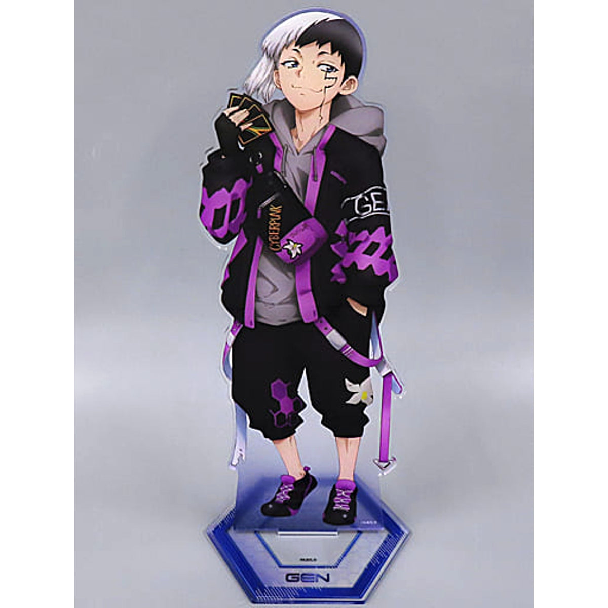 Dr. STONE Gen Asagiri Big Acrylic Stand Cyberpunk Dream Button Badge Dream Prize Buttons [USED]