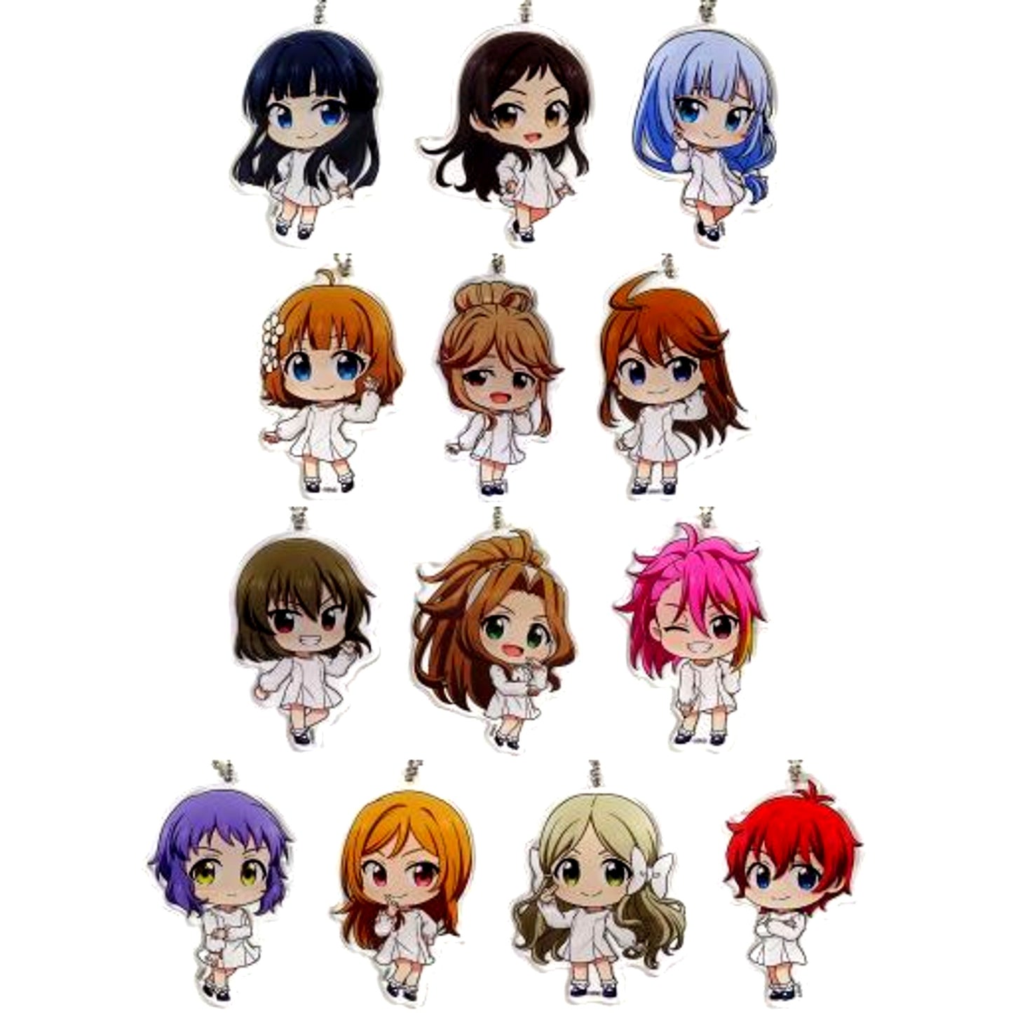 Set of 13 The Idolmaster Million Live! Act-2 Theater Advance Screening Mini Chara Acrylic Keychain Vol.2 [USED]