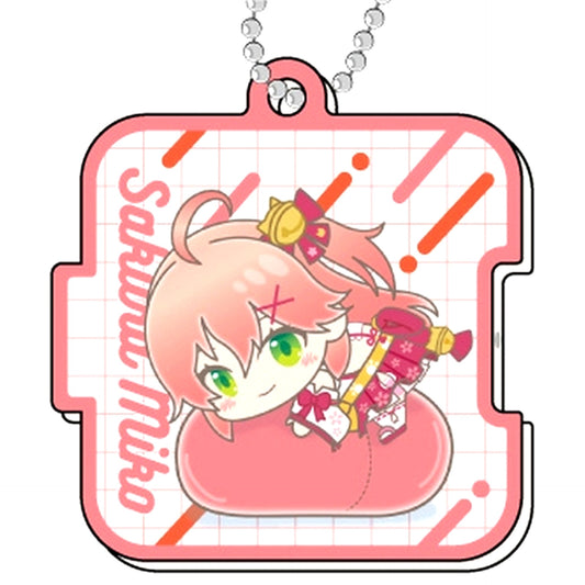 Sakura Miko hololive Pitat Acrylic Keychain Hug Meets A BOX [USED]
