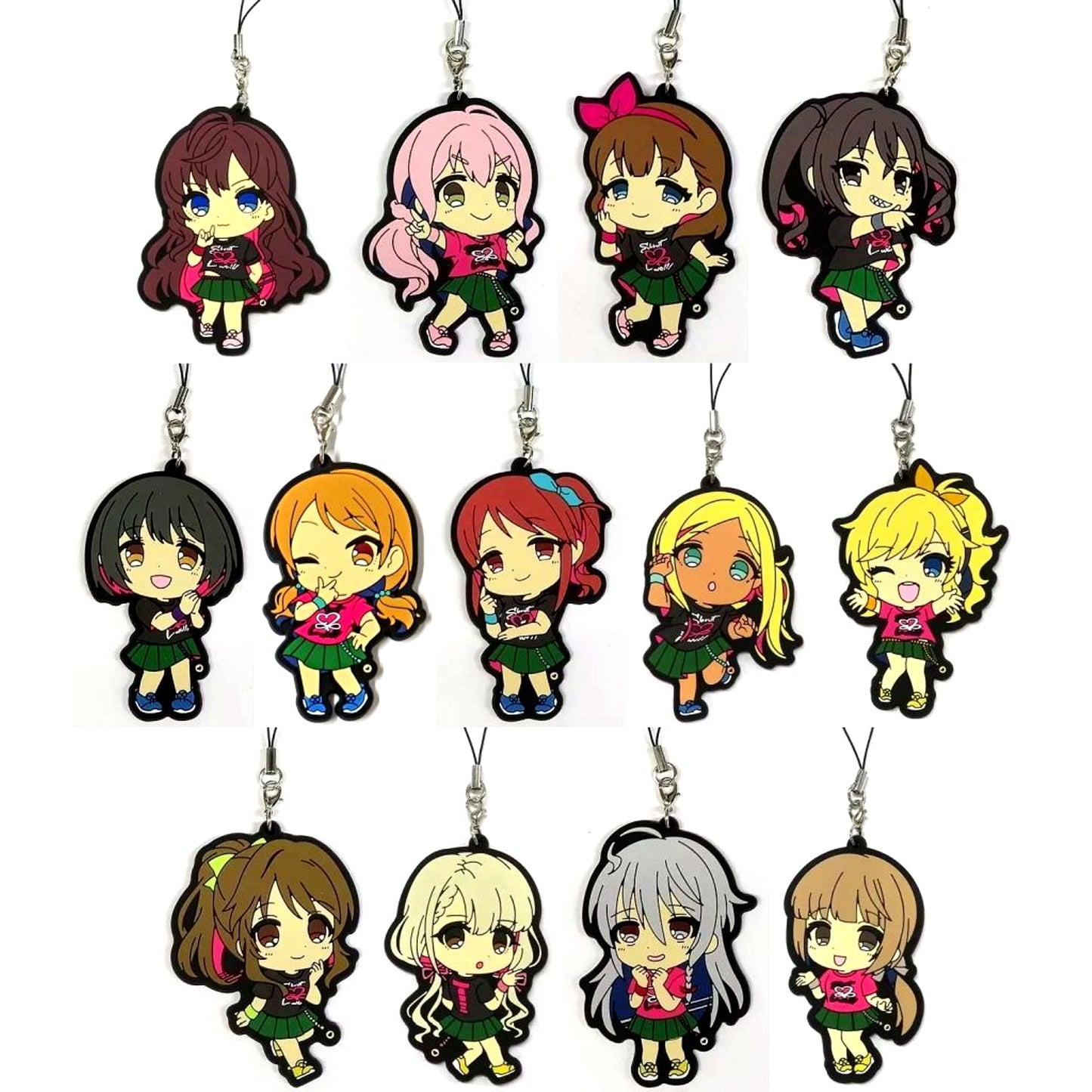 Set of 13 The Idolmaster Cinderella Girls Official Trading Rubber Strap B Shout out Live!!! Ver. [USED]