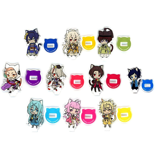 Set of 10 Touken Ranbu ONLINE Touneko Danshi Acrylic Character Stand Collection Series 1 POP UP STORE Touken Neko Danshi [USED]