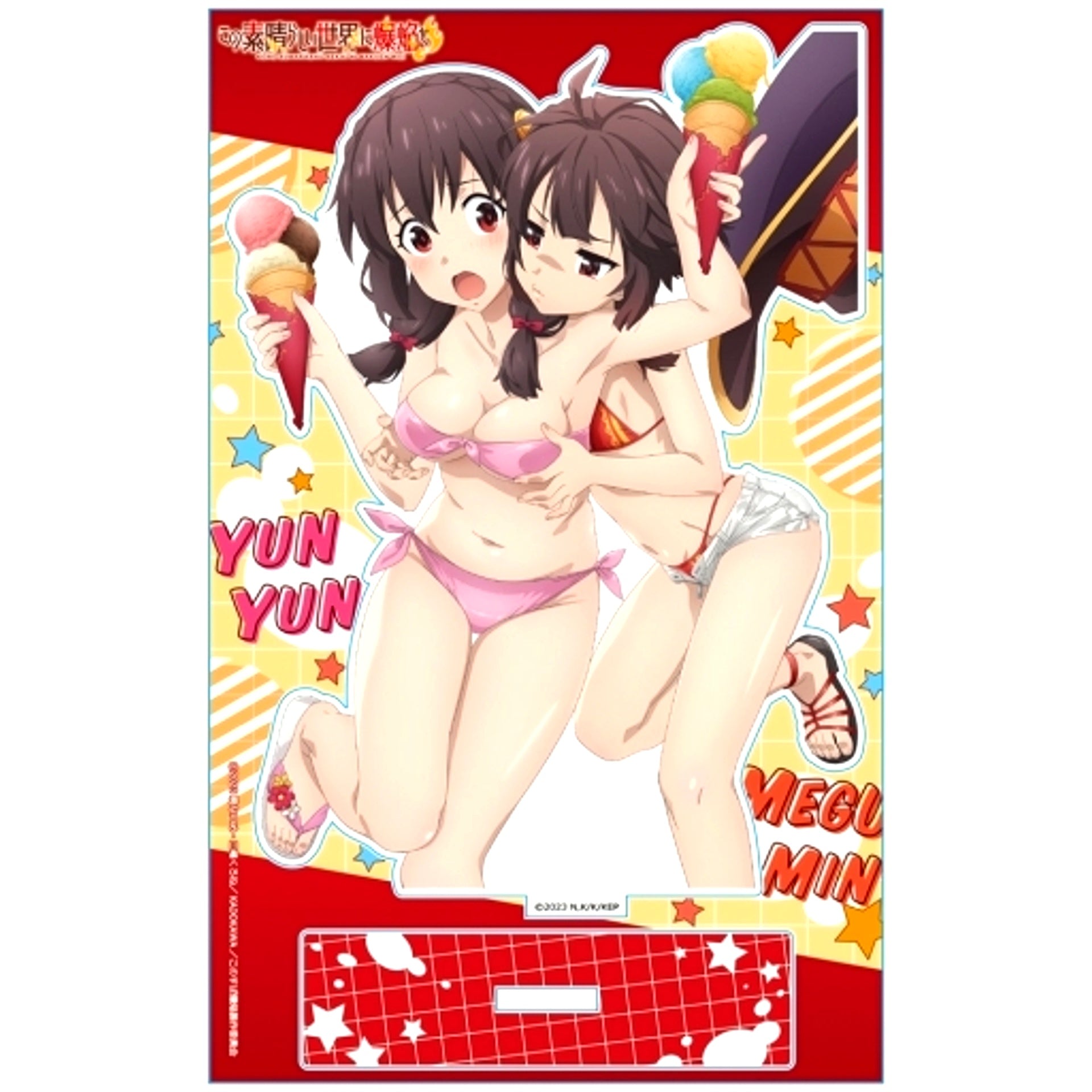 Megumin and Yunyun Adventurer Outfit D Acrylic Character Stand KonoSuba An Explosion on This Wonderful World [USED]
