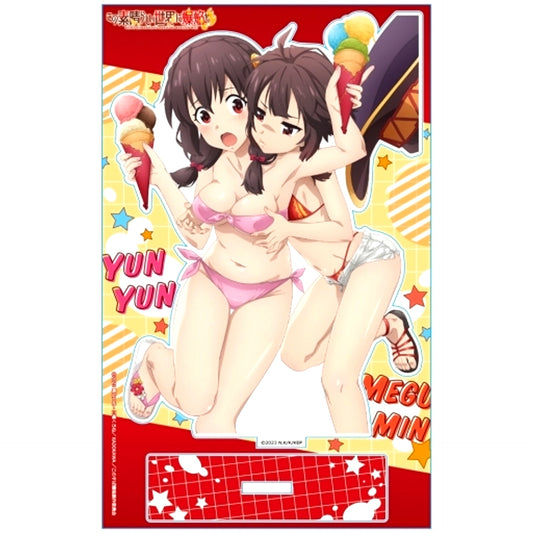 Megumin and Yunyun Adventurer Outfit D Acrylic Character Stand KonoSuba An Explosion on This Wonderful World [USED]