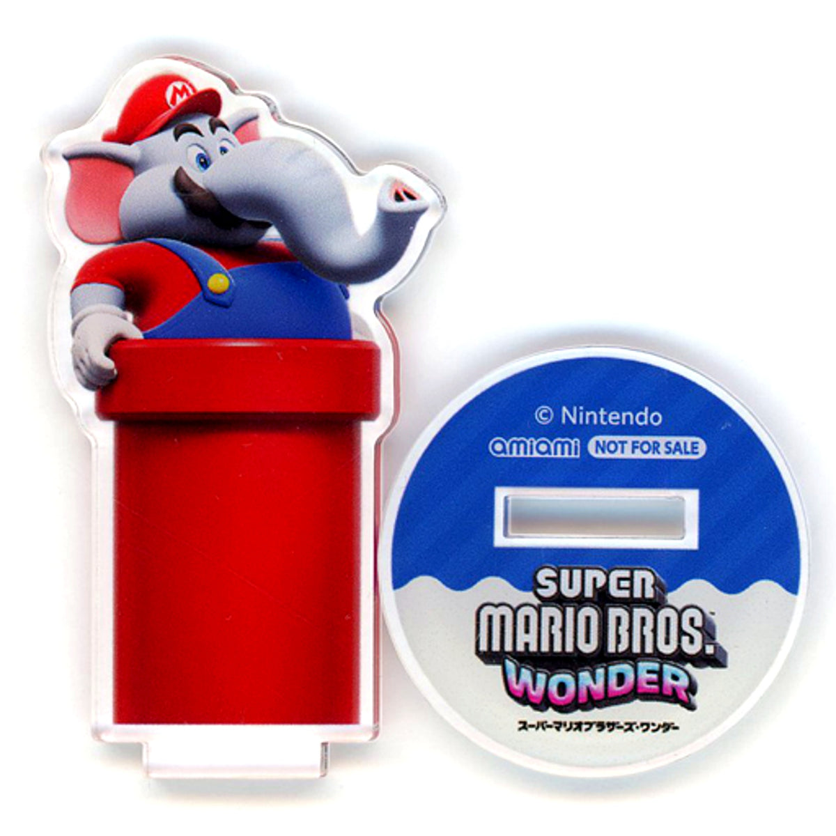 Elephant Mario Acrylic Figure Stand Switch Game Super Mario Bros. Wonder Amiami Bonus Item [USED]