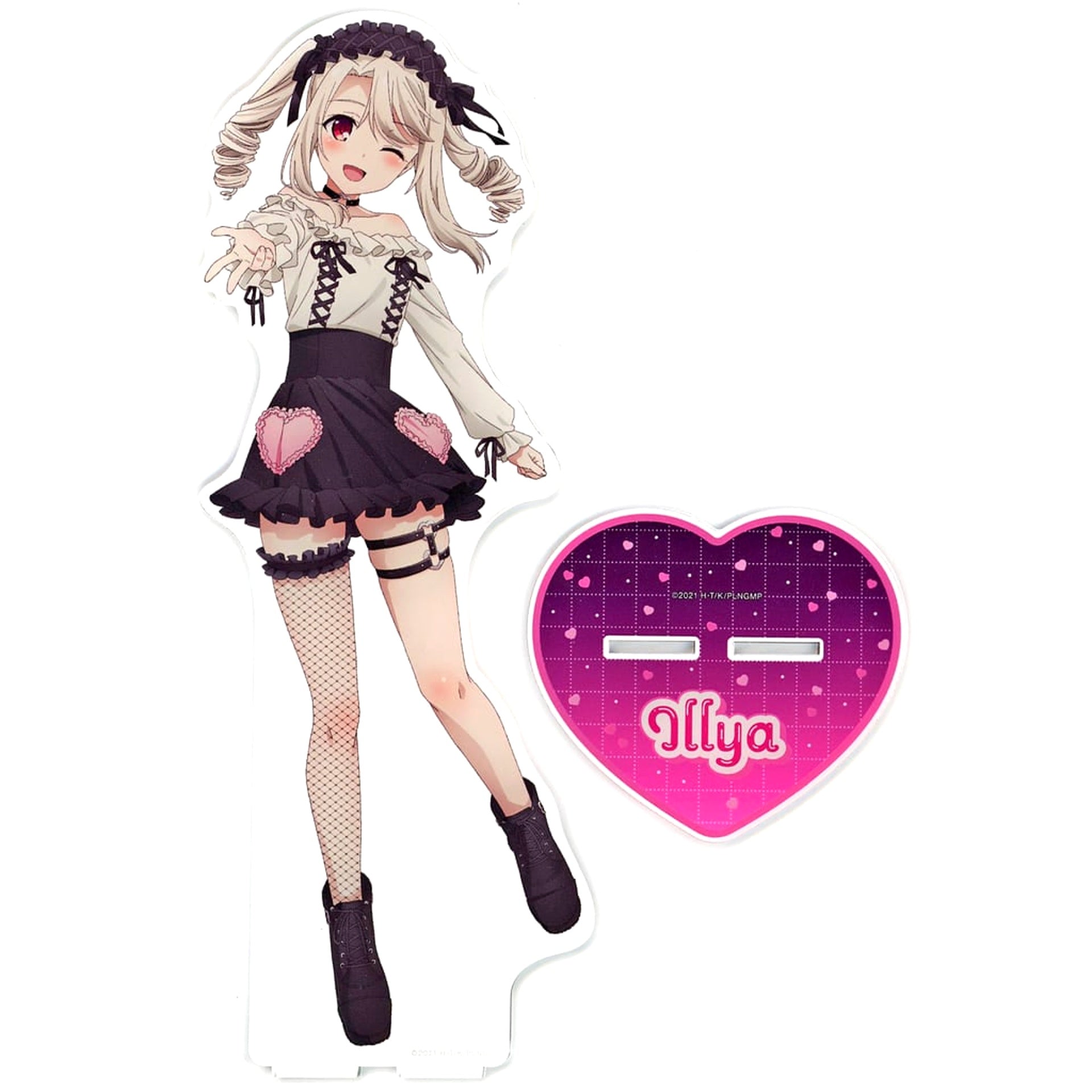 Fate/kaleid liner Prisma Illya Illyasviel Von Einzbern Black Kawaii Style Ver. Newly Drawn Illustration Extra Large Acrylic Stand Anime 10th Anniversary Pop-Up Shop in Amnibus Store Exclusive Acrylic Stands [USED]