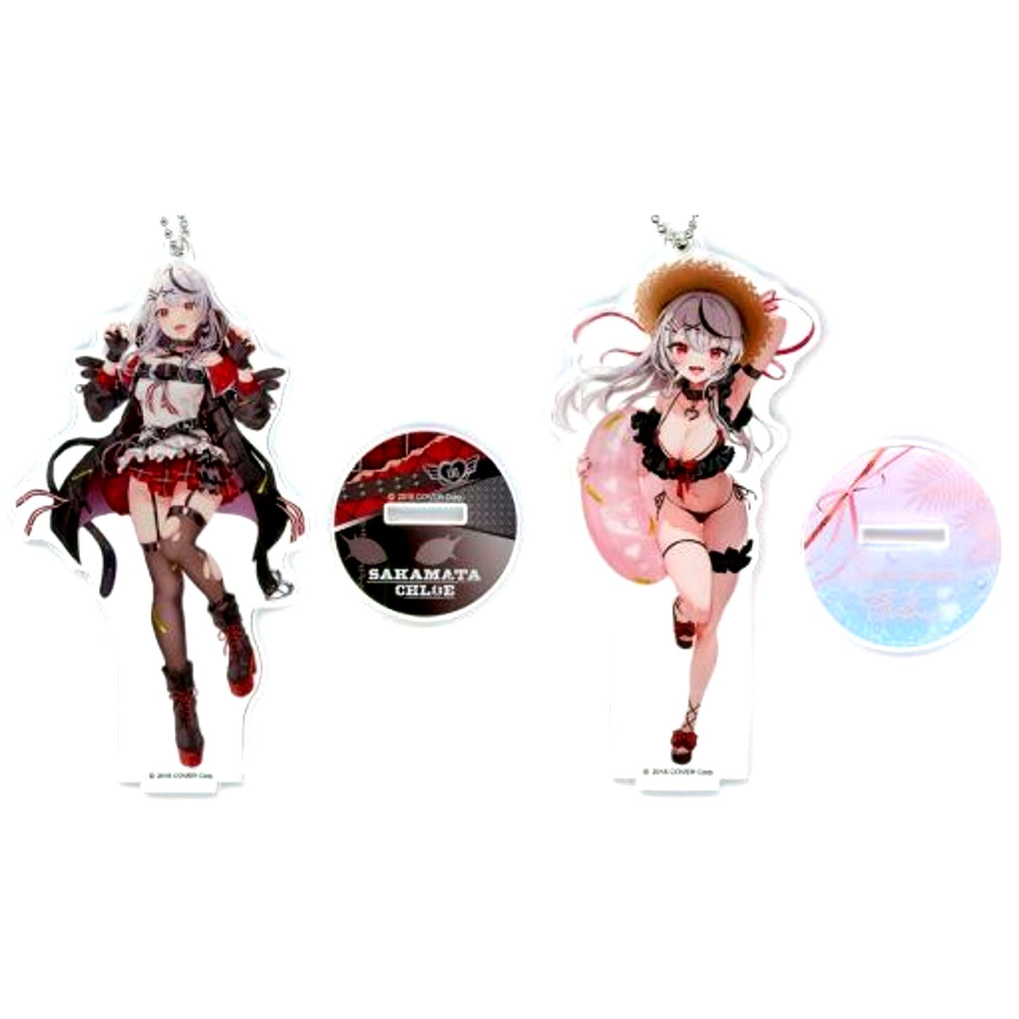 Set of 2 Sakamata Chloe Hololive Acrylic Stand Keychain Sakamata Chloe x Capchure [USED]