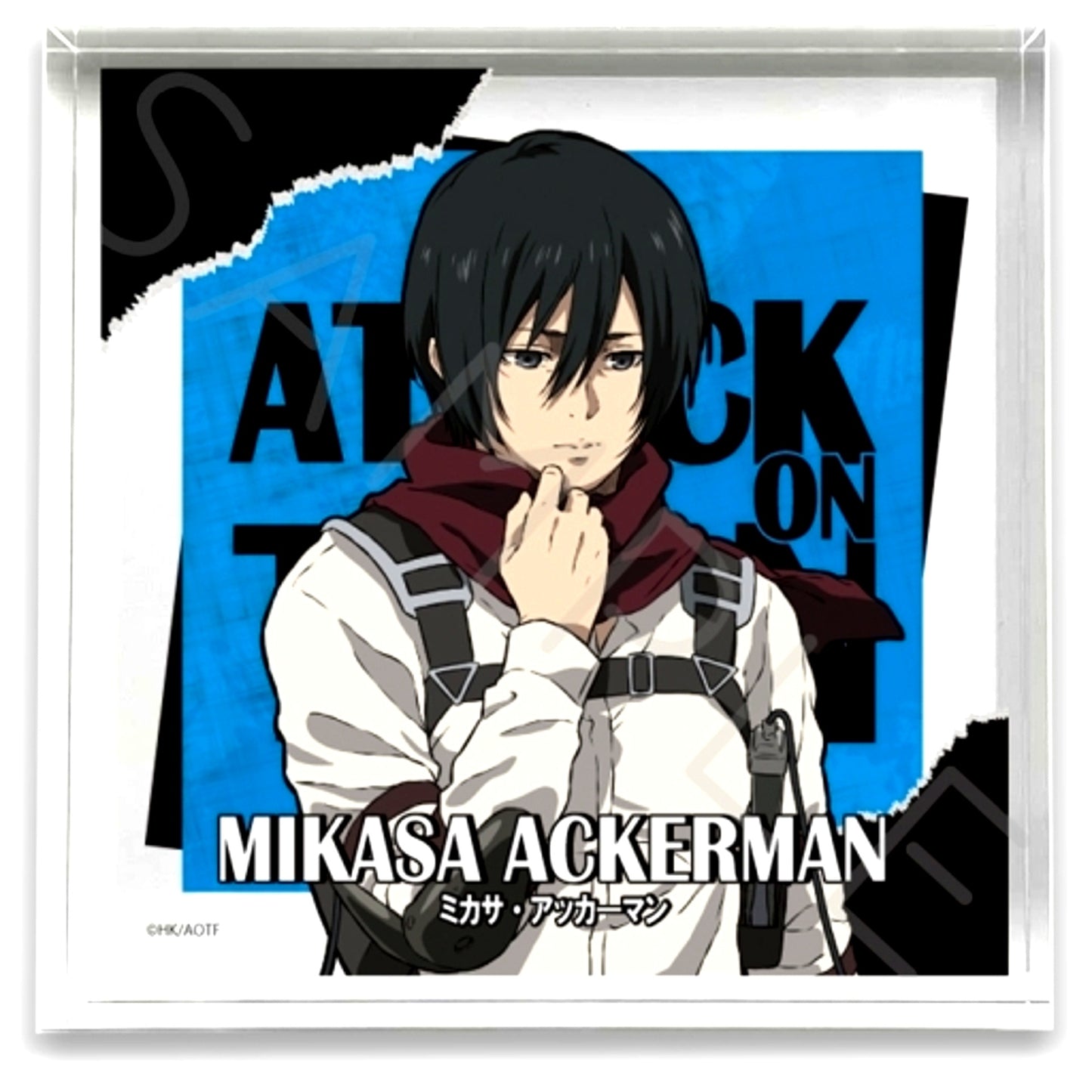 WB. Mikasa Ackerman Attack on Titan Acrylic Block 100x100x30mm Part 9 The Final Season [USED]