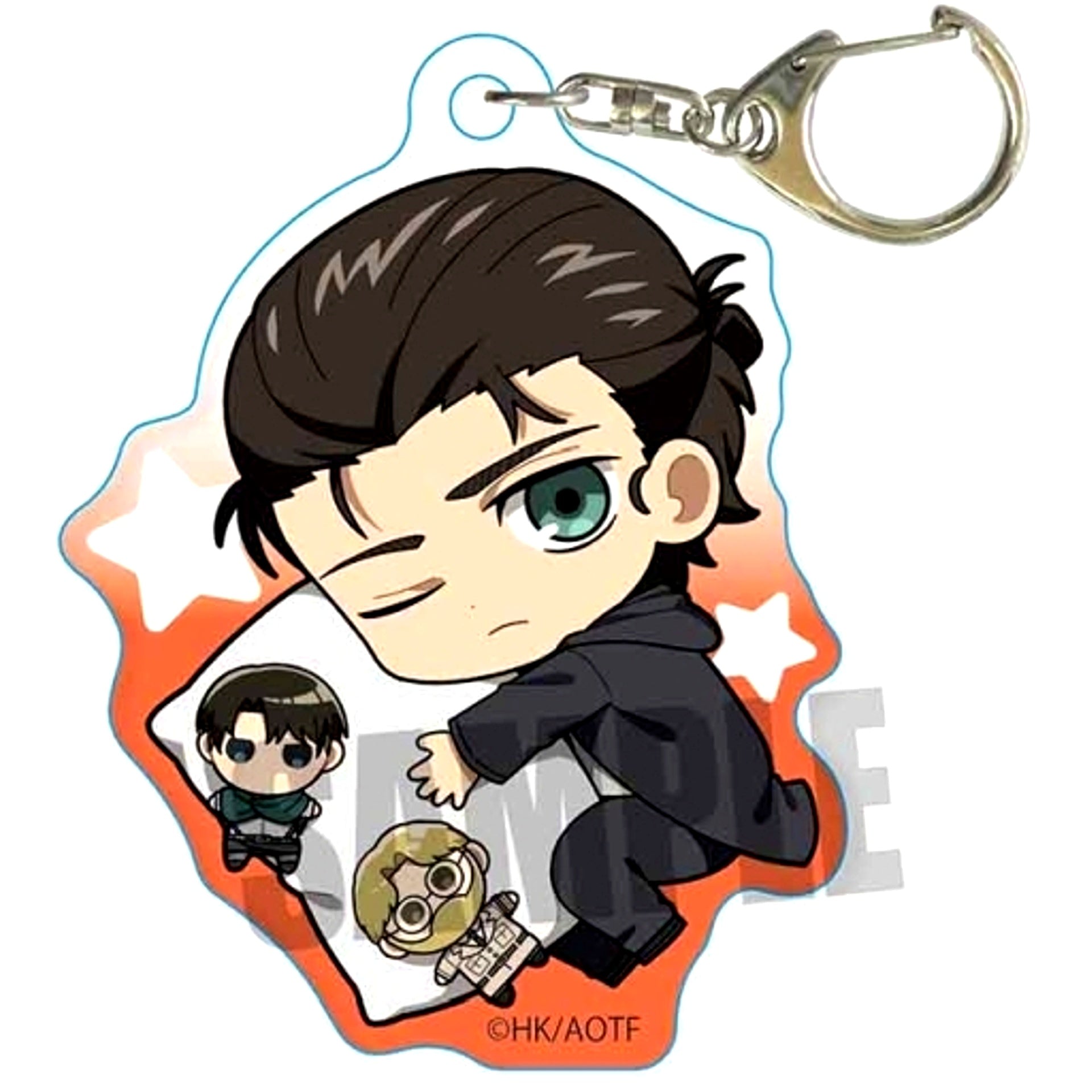 Eren Yeager Levi Zeke Attack on Titan Good Night Ver. Gyugyutto Acrylic Keychain [USED]