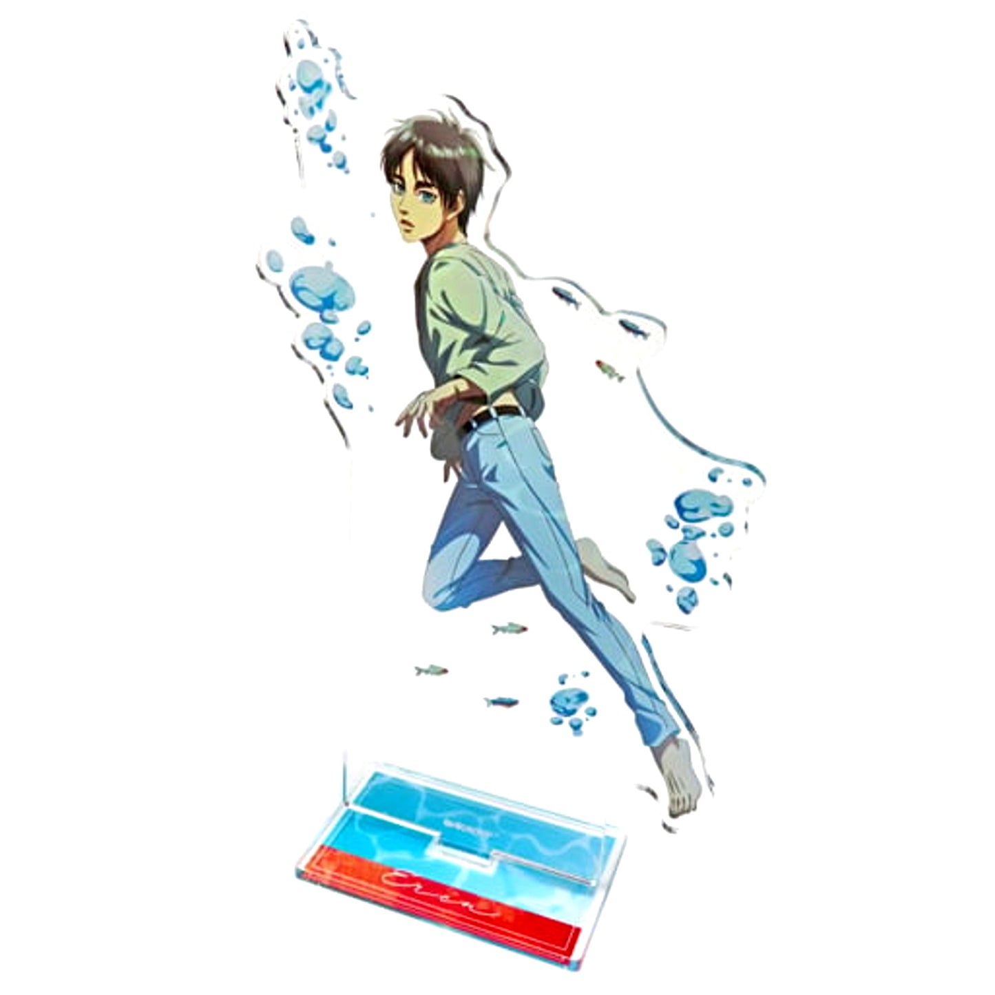 Eren Yeager Attack on Titan x Kawasui Kawasaki Aquarium Investigate the Waterside Where Titans Lurk Illustration Floating in Water Ver. BIG Acrylic Stand [USED]