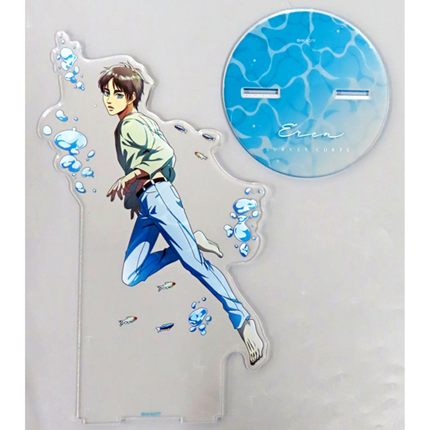 Eren Yeager Attack on Titan Drawn Illustration Underwater Floating Ver. Extra Large Acrylic Stand Kawasui Kawasaki Aquarium [USED]