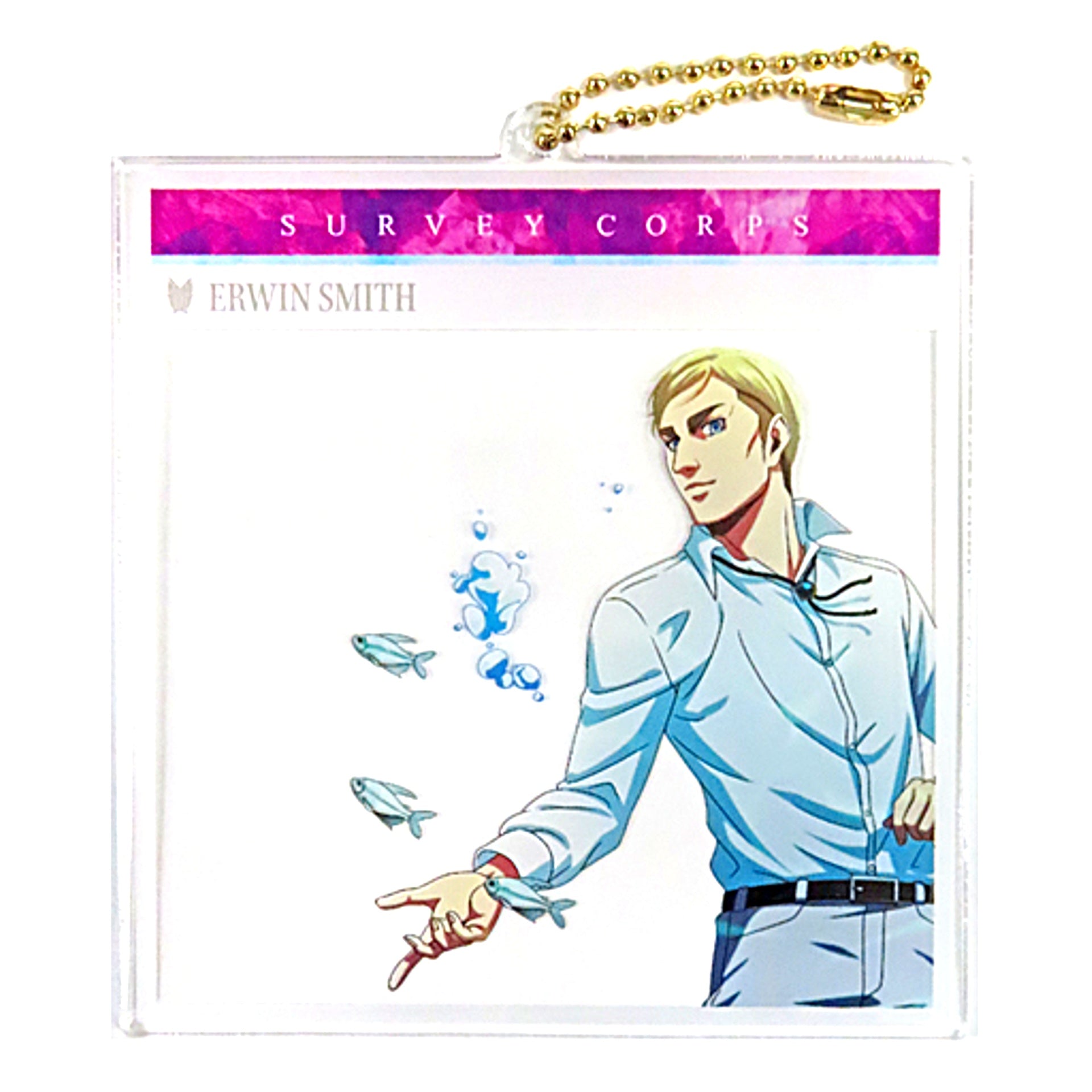 Erwin Smith Attack on Titan x Kawasui Aquarium Floating Water Ver. SNS Style BIG Acrylic Keychain [USED]