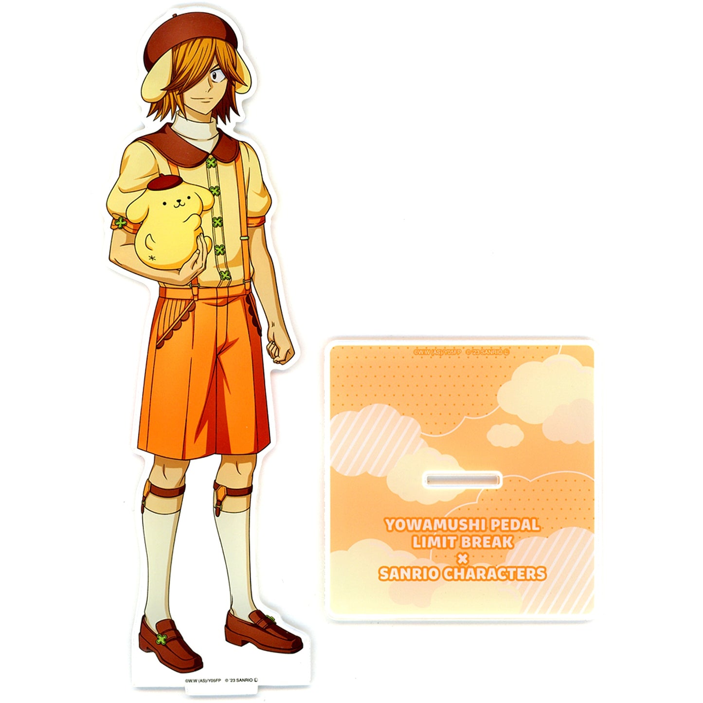 Hajime Aoyagi x Pompompurin BIG Acrylic Stand Yowamushi Pedal LIMIT BREAK x Sanrio Characters [USED]