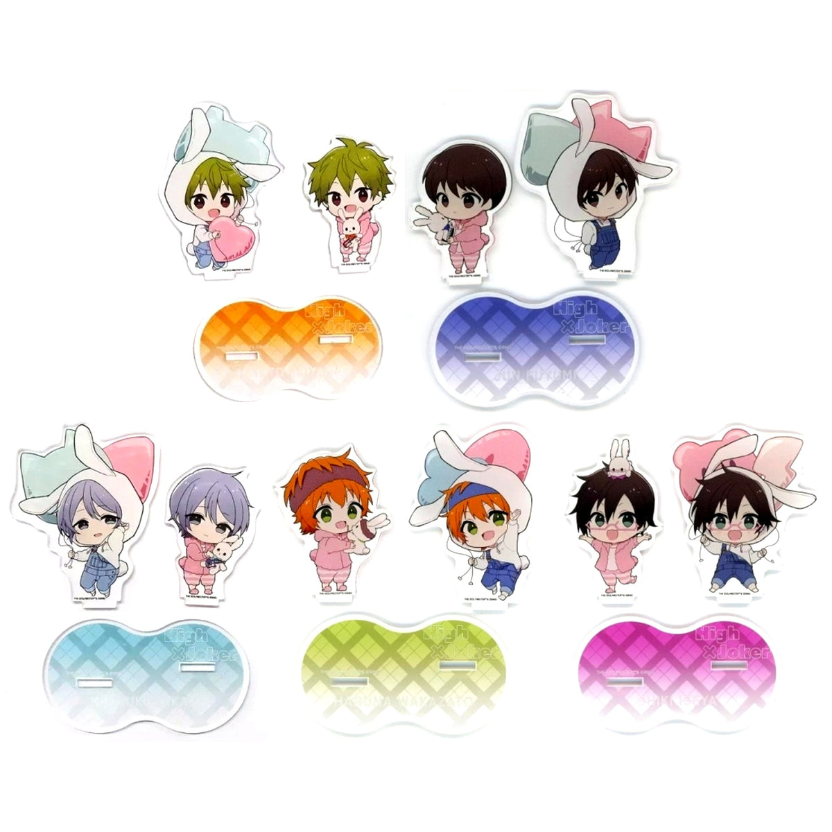 Set of 5 THE IDOLM@STER SideM Spring Rabbits Trading Pair Acrylic Stand A [USED]
