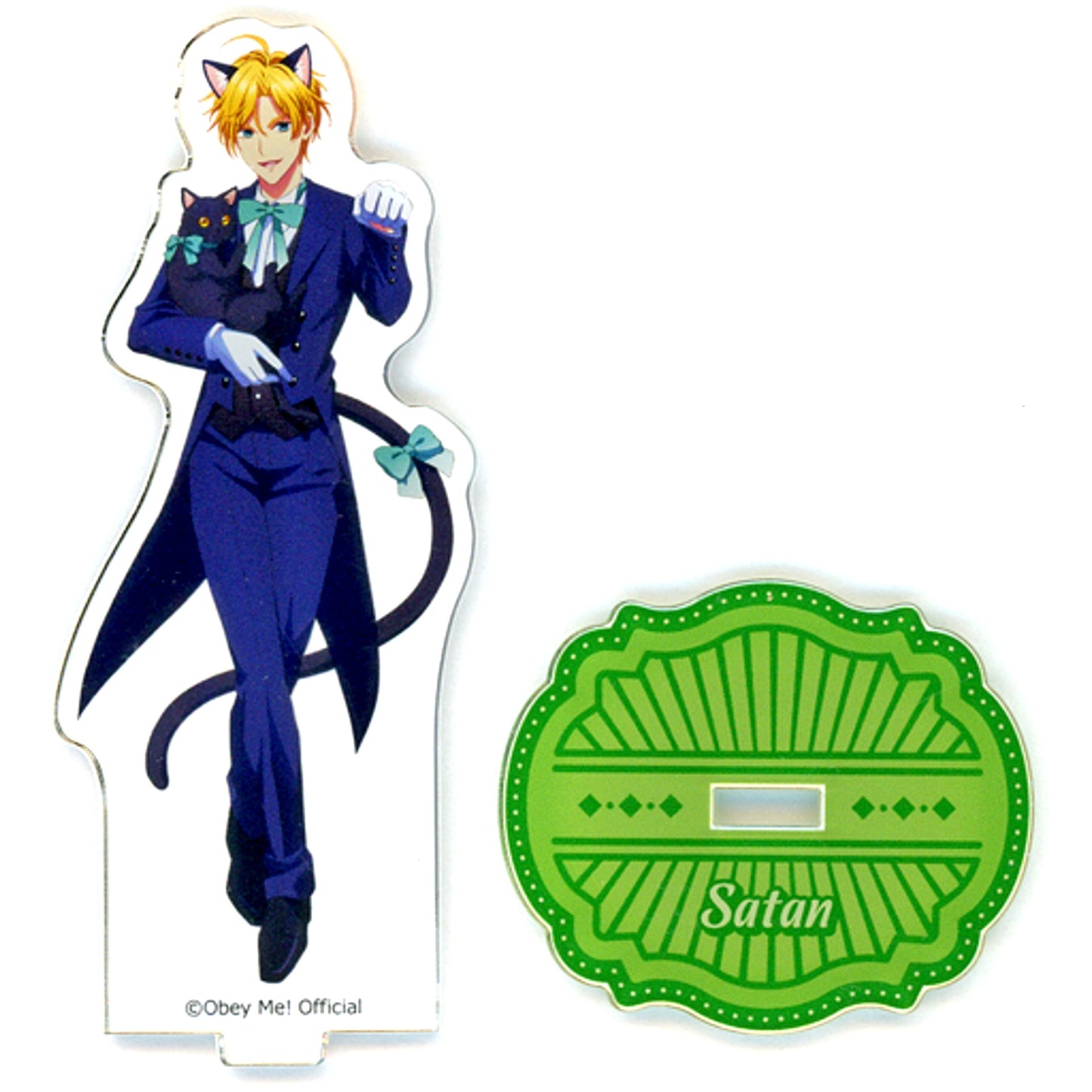 Satan Obey Me! x mixx garden Black Cat Butler Cafe 2 Trading Acrylic Stand [USED]