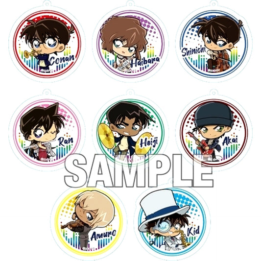 Set of 8 Detective Conan Trading Acrylic Keychain Music Deformed [USED]