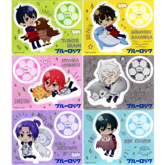 Set of 6 Blue Lock Trading Mini Acrylic Stand ANIMALS Deformed [USED]
