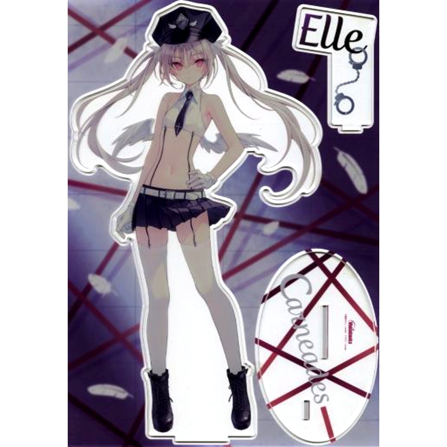 El Fractia & Eve Light Novel Carneades Tenshi Keisatsu El to Kiyowana Akuma Vol. 1 Melonbooks Premium Limited Edition Bonus Extra Large Acrylic Figure [USED]