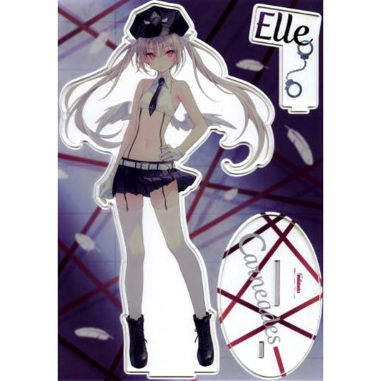 El Fractia & Eve Light Novel Carneades Tenshi Keisatsu El to Kiyowana Akuma Vol. 1 Melonbooks Premium Limited Edition Bonus Extra Large Acrylic Figure [USED]