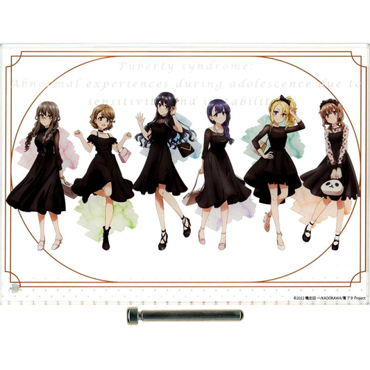 Group Chic Dress Ver. Rascal Does Not Dream of Bunny Girl Senpai 5th Anniv Shop Mini Acrylic Art [USED]