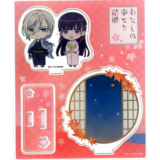 Miyo Saimori & Kiyoka Kudo Autumn Leaves Acrylic Stand My Happy Marriage Lawson Limited [USED]