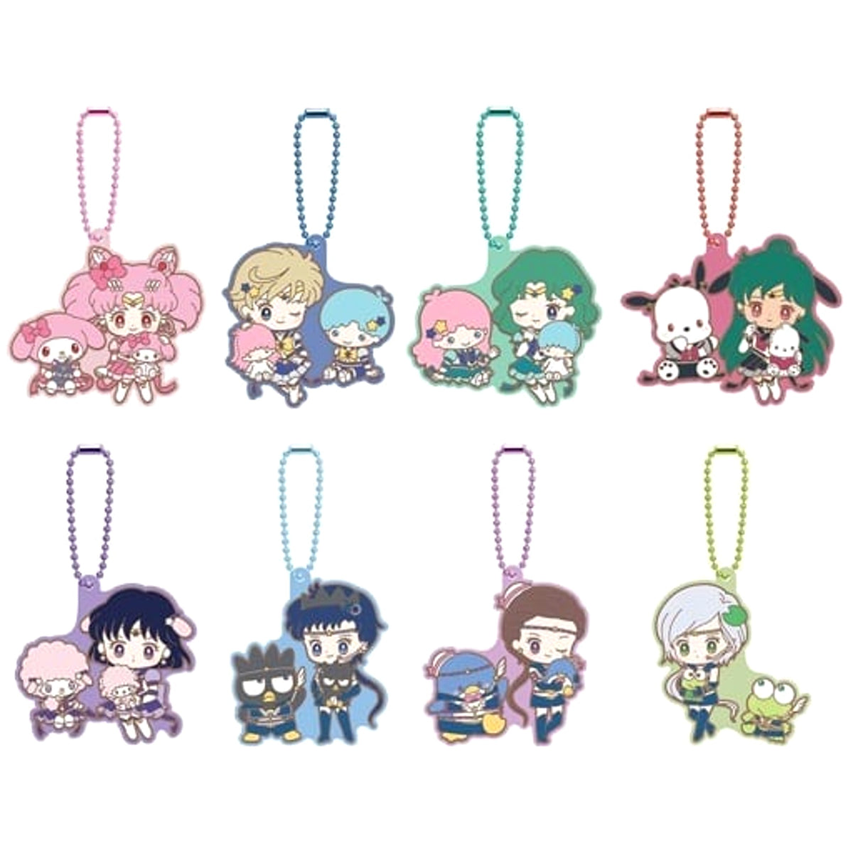 Sailor Moon Cosmos X Sanrio Characters Eternal Sailor Uranus & Others Rubber Mascot 2 All 8 Types Set Keychains [USED]