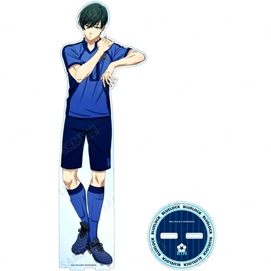 Rin Itoshi Pre-Match Prep ver. Illustration Oversized Acrylic Stand Blue Lock [USED]