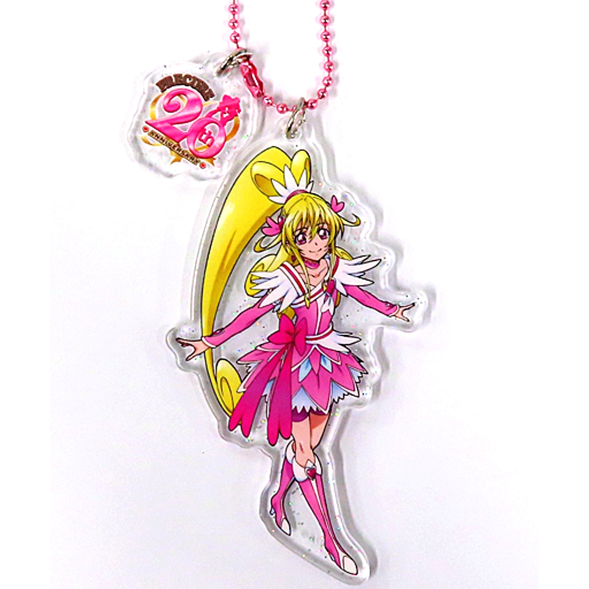 Cure Heart PreCure Series 29 20th Anniversary Glitter Acrylic Keychain Pretty Store [USED]