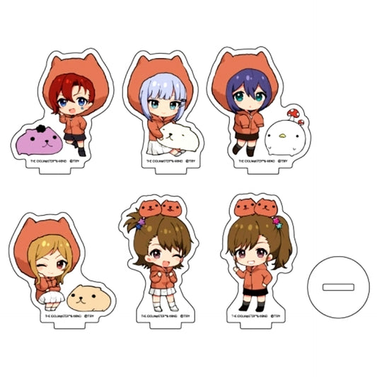 Set of 6 The Idolmaster Million Live! x Kapibarasan Acrylic Petit Stand 01. Chibi Illustration [USED]